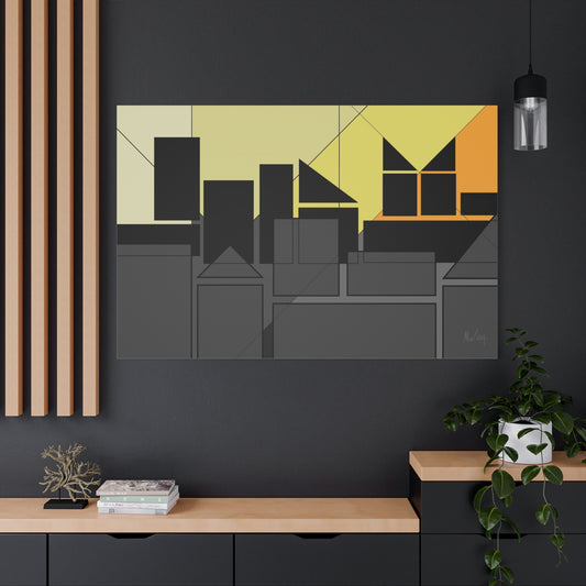 Geometric highrise Silhouette (A)- Classic canvas (Free shipping in Australia)