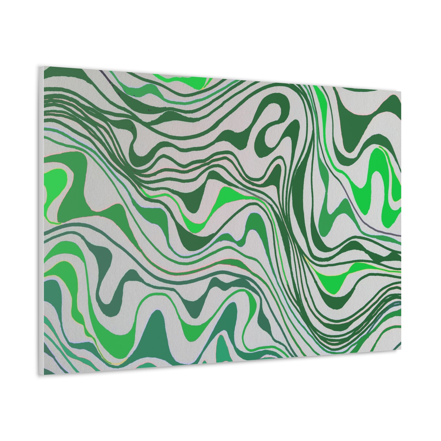 Canvas Gallery Wraps- Green monotone lava