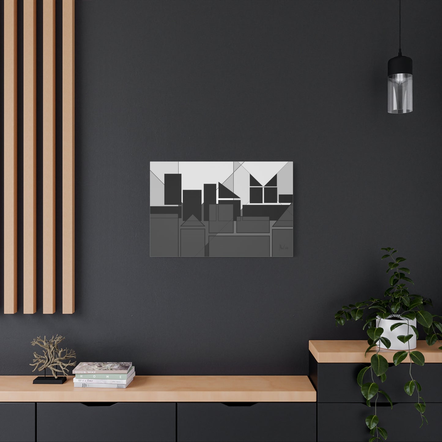 Geometric highrise- dusk (A)- Classic canvas (Free shipping from Australia)