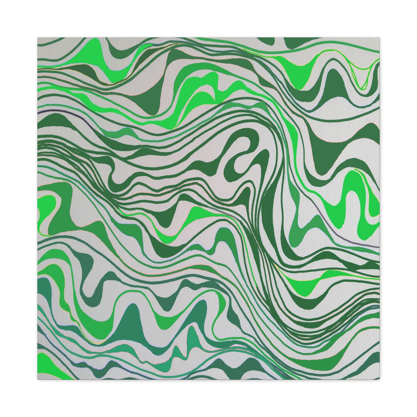 Canvas Gallery Wraps- Green monotone lava