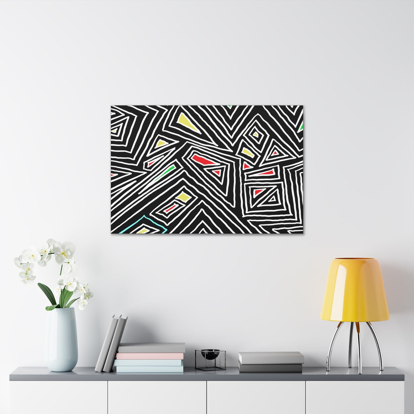 Canvas Gallery Wraps- Jagged lines on black