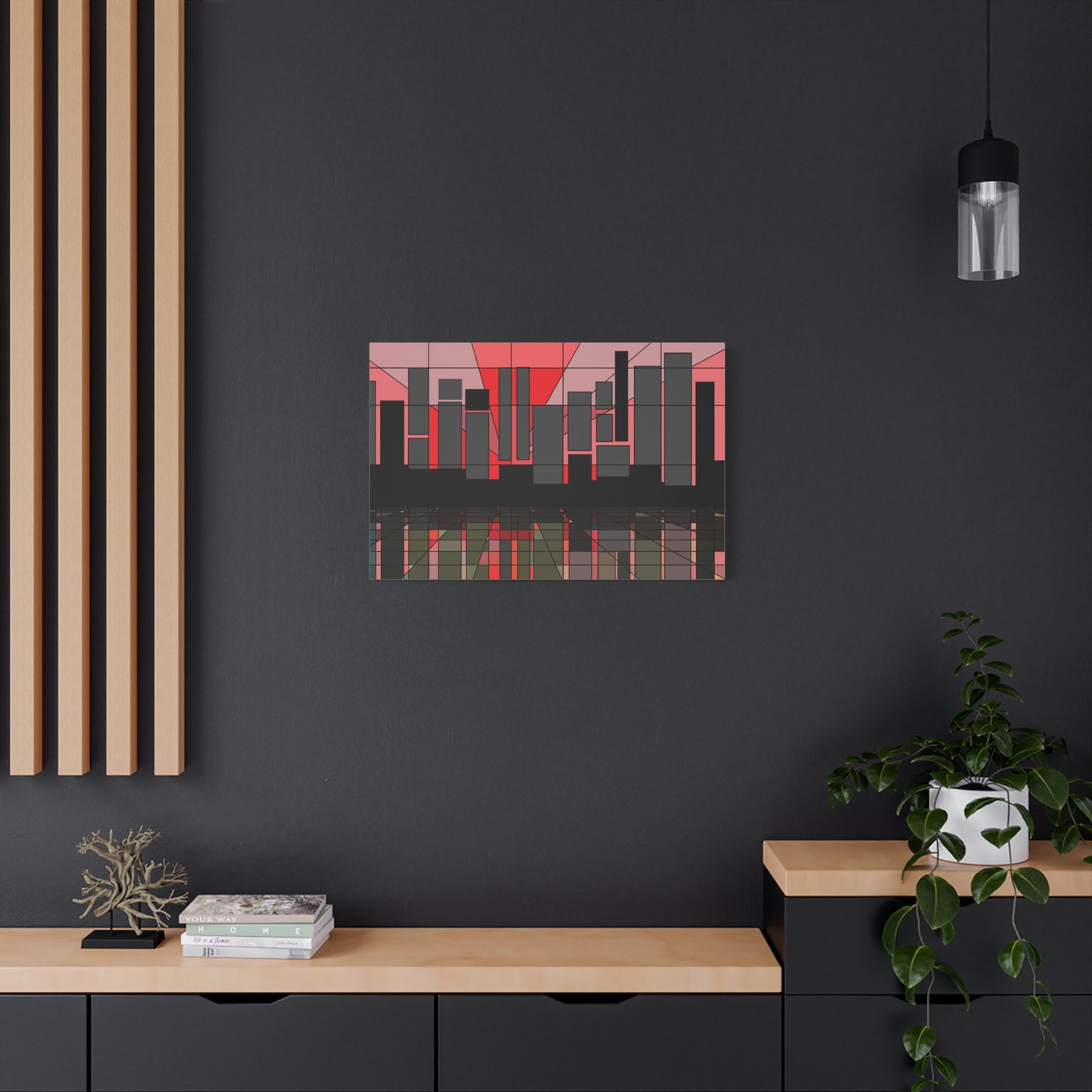 Waterfront urbanscape at sunset (U)- Free shipping in the US