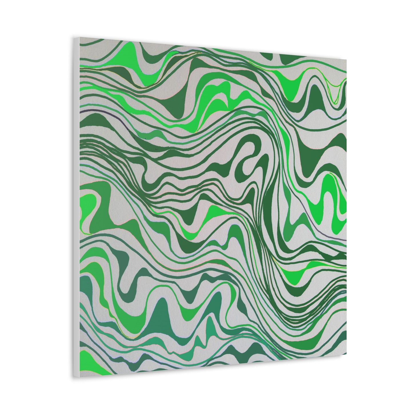 Canvas Gallery Wraps- Green monotone lava