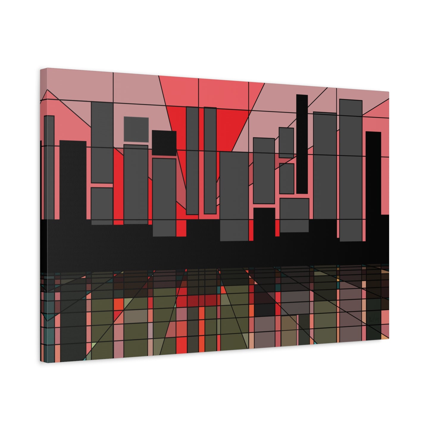 Waterfront urbanscape at sunset (U)- Free shipping in the US