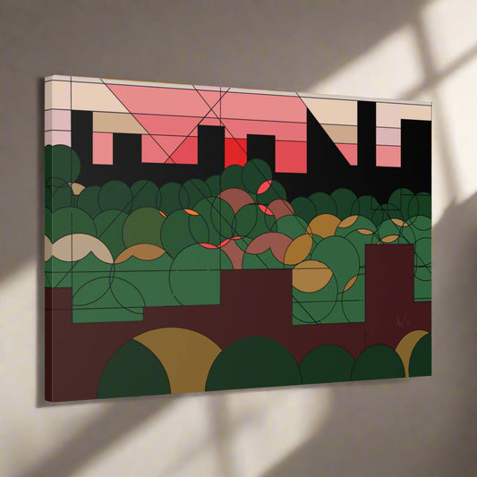 Forest urbanscape- dawn wash (U). Free shipping in the US