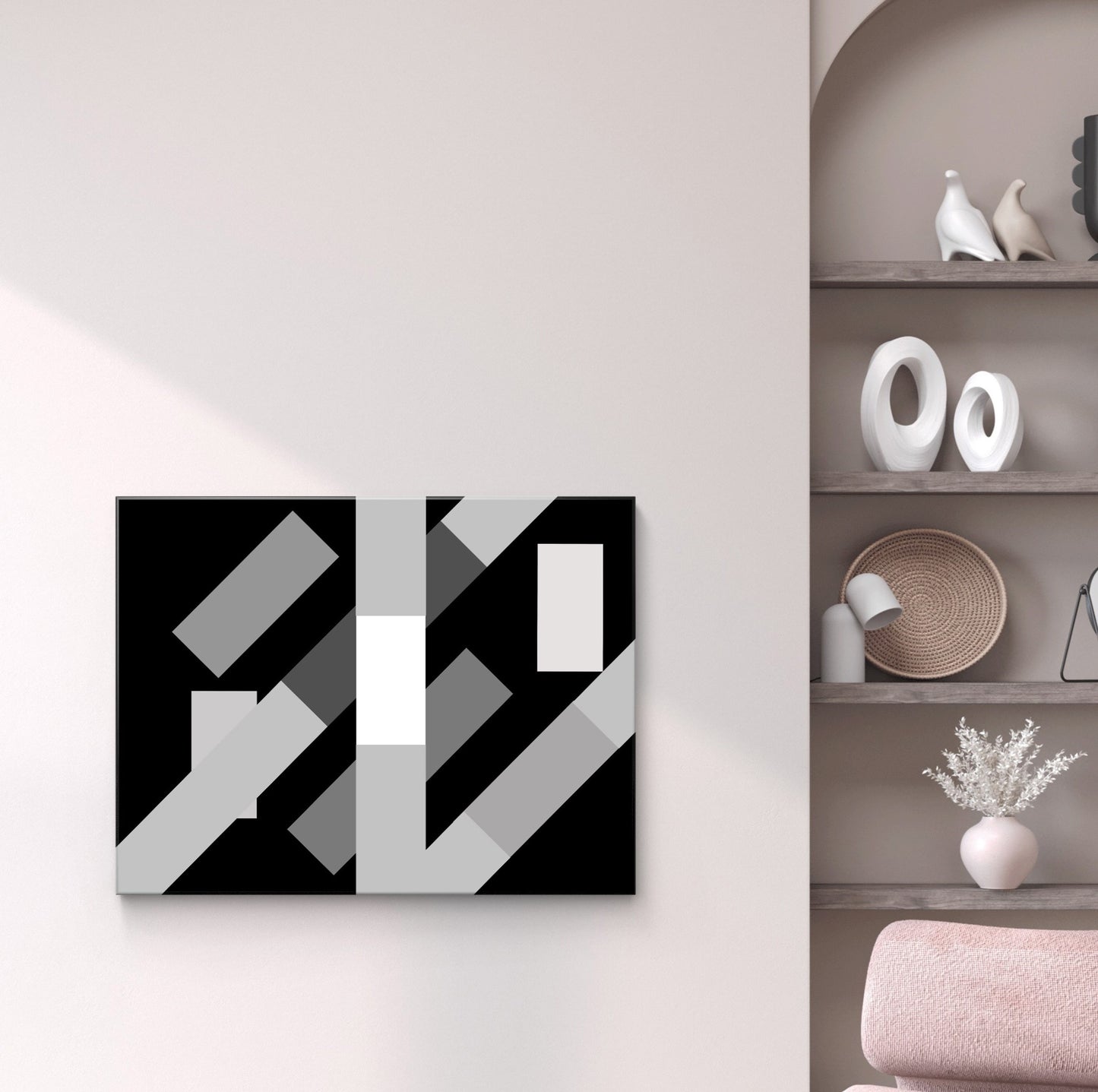 abstract geometric flyover canvas artwork