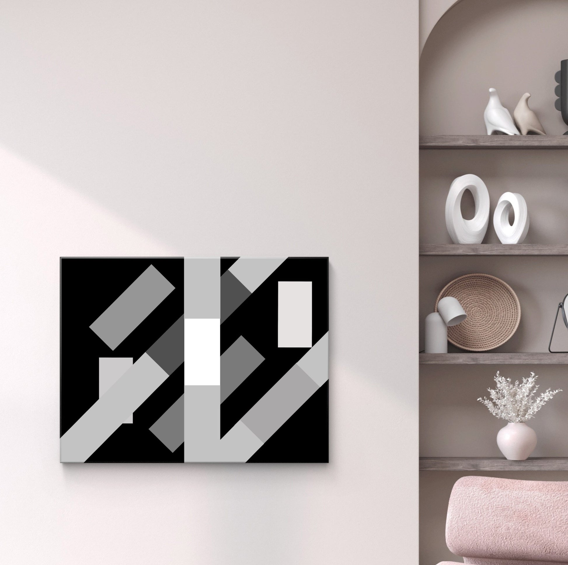 abstract geometric flyover canvas artwork