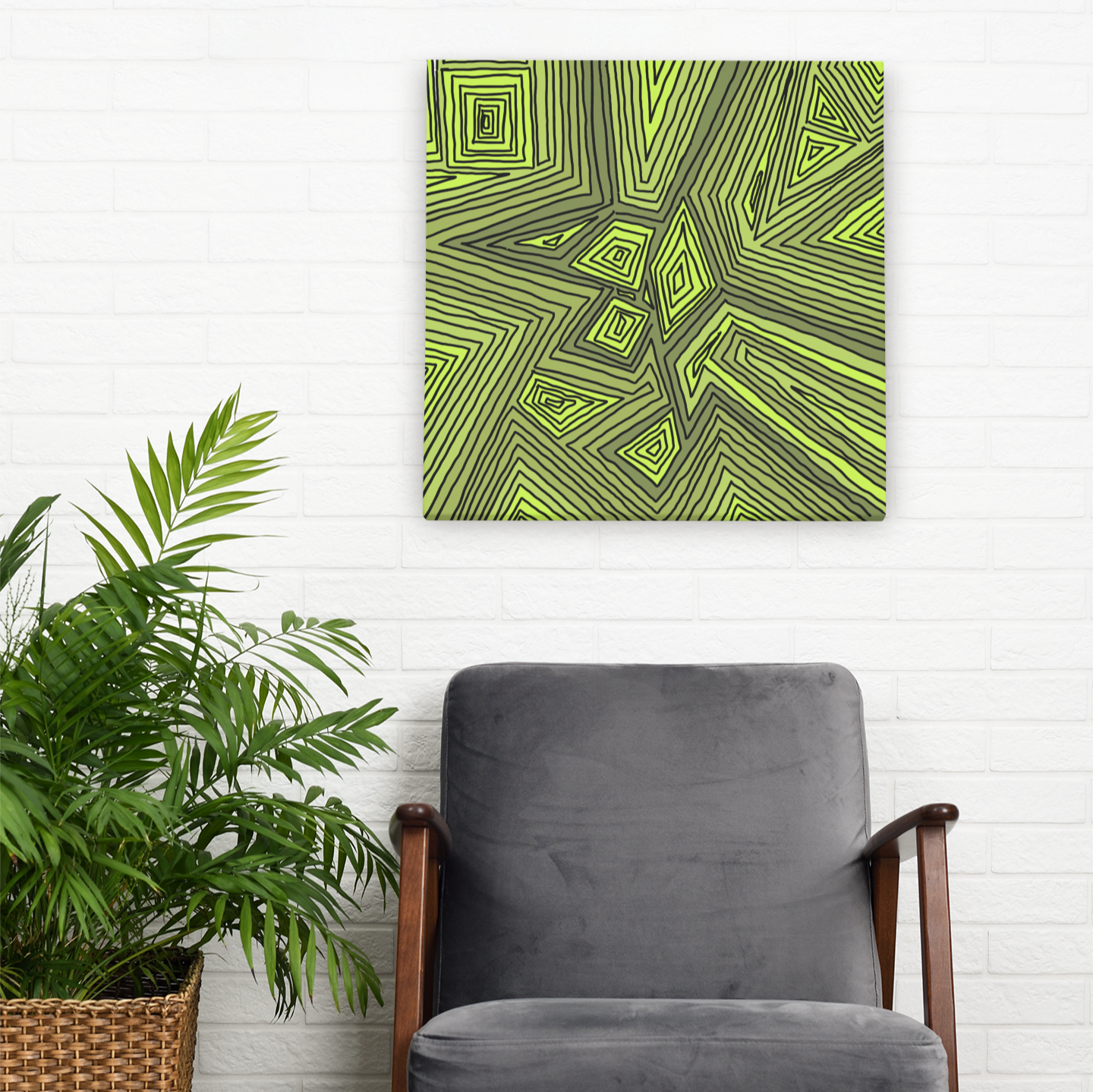 Canvas- Green toned lines (FM)