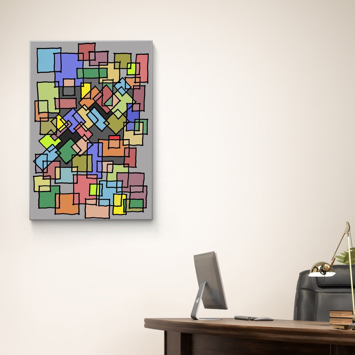 Blocks- mass collision (A)- Classic canvas (Free shipping in Australia)