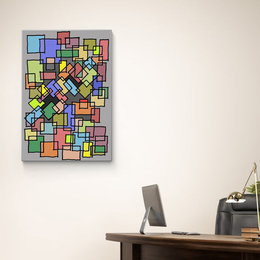Blocks- mass collision (A)- Classic canvas (shipped from Australia