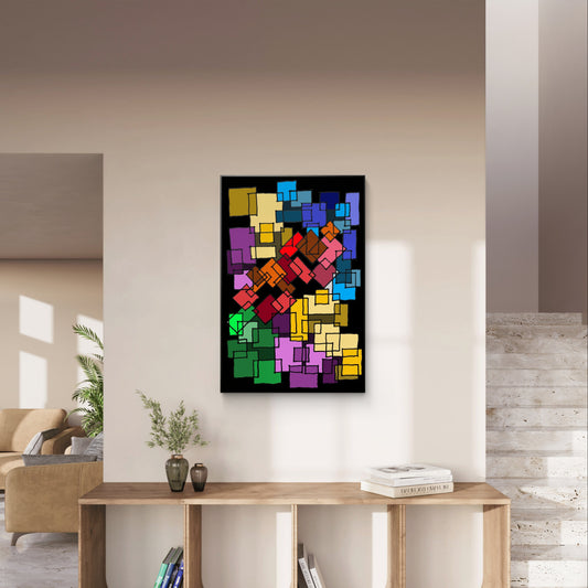 Blocks- going against the grain (A)- Classic canvas (Free shipping in Australia)