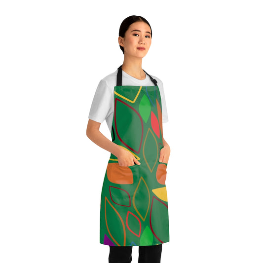 Apron (AOP)- Leaves on Green