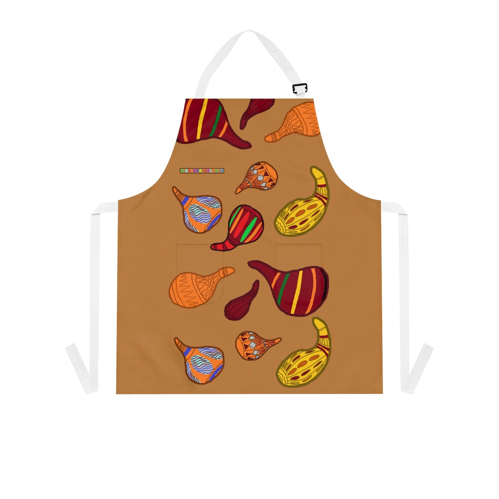 Apron (AOP)- Gourds on Brown