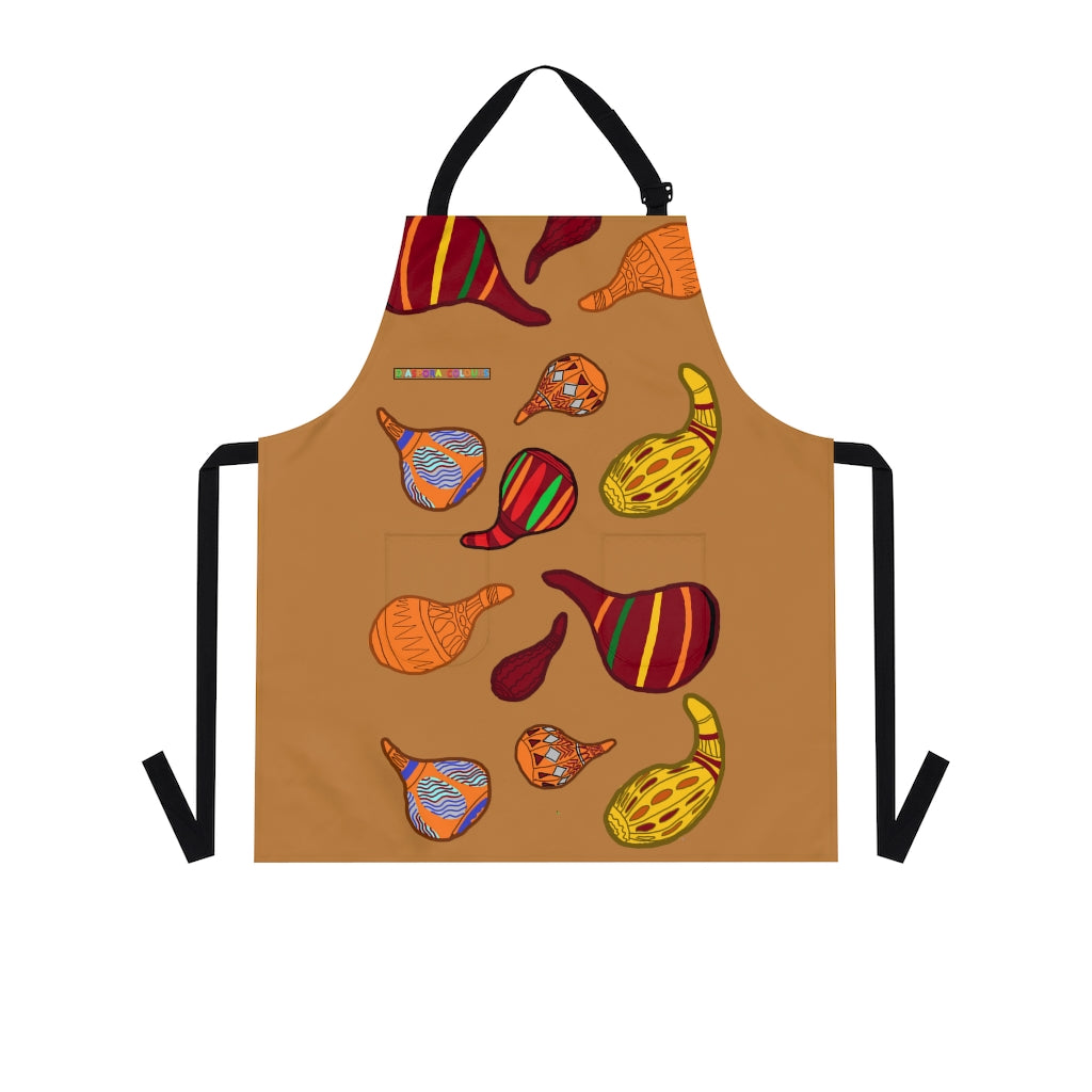 Apron (AOP)- Gourds on Brown