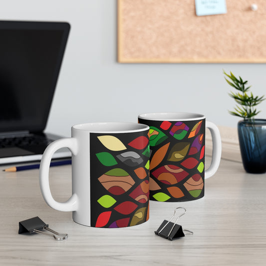 Ceramic Mug-Leafy on Bl (Aus)