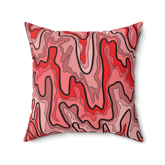 Pillow Case- Meander in red (FM)