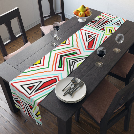 Table Runner- Colour on Wh